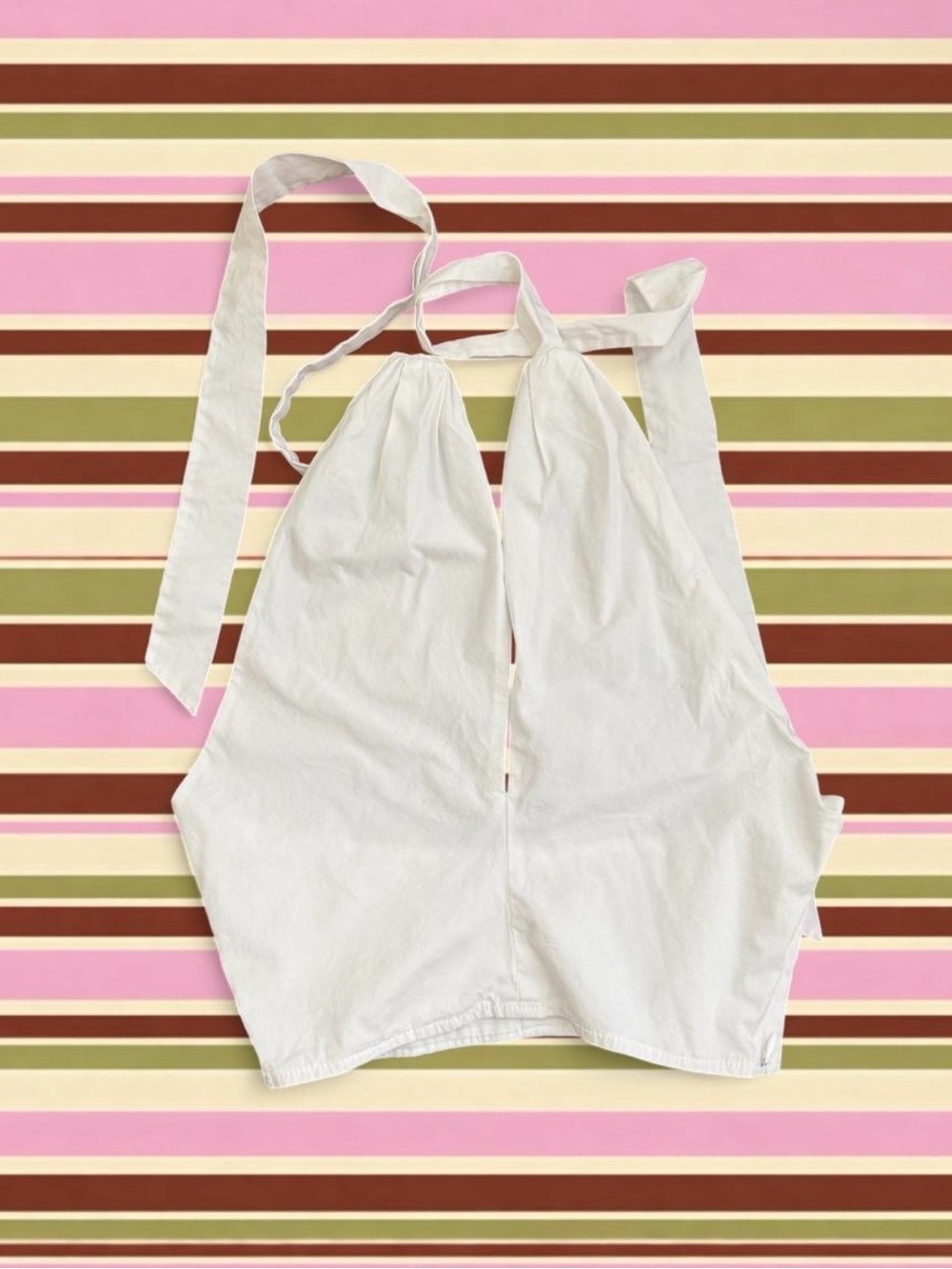 STAUD Kai White Halter Crop Top Size 2
Cotton Crisscross Tie